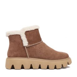 Śniegowce Rieker. Brązowe śniegowce damskie Rieker, bez zapięcia. Za 489.99 zł.