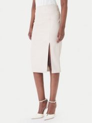 Rinascimento Spódnica z imitacji skóry CFC0127468003 Beżowy Slim Fit. Brązowe spódnice damskie Rinascimento, m, bez wzorów, ze skóry. Za 449.99 zł.