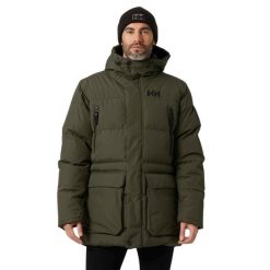 Kurtka puchowa Helly Hansen Reine puffy. Zielone kurtki męskie Helly Hansen, na zimę, bez wzorów, z puchu, sportowe, bez kaptura. W wyprzedaży za 1,053.55 zł.