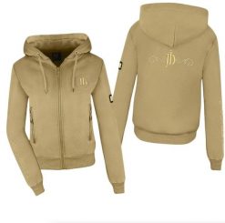 Bluza jeździecka damska JD ATTACK Clarabel z zamkiem. Brązowe bluzy damskie JD ATTACK, l, bez wzorów, z bawełny, bez ramiączek, bez kaptura. Za 199.00 zł.