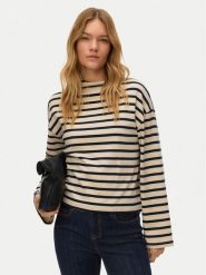 Vero Moda Bluzka Urena 10339132 Beżowy Oversize. Brązowe bluzki damskie Vero Moda, s, bez wzorów, z bawełny, bez kołnierzyka, bez ramiączek. Za 179.99 zł.