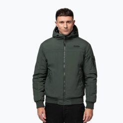 Kurtka zimowa męska Pitbull Balboa 2 Hooded. Zielone kurtki męskie PITBULL, na zimę, m, bez wzorów, z materiału, bez kaptura. Za 329.99 zł.