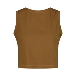 Damski crop top CMP Sara. Brązowe topy damskie CMP, bez wzorów, bez kołnierzyka, bez ramiączek. Za 176.50 zł.