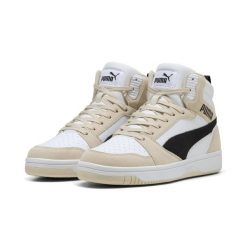 Sneakersy unisex Rebound v6 SD PUMA Alpine Snow Black White. Białe obuwie sportowe damskie Puma, bez wzorów, bez zapięcia. W wyprzedaży za 254.00 zł.