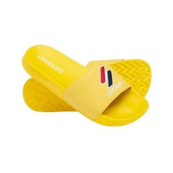 Klapki basenowe damskie Superdry Patch Pool Slide. Czerwone klapki damskie Superdry, bez wzorów, bez obcasa, bez zapięcia. Za 80.00 zł.