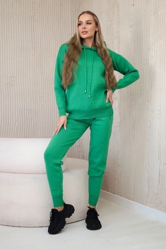 Komplet sweterkowy Bluza + Spodnie zielony. Zielone bluzy damskie KESI, l, bez wzorów, z poliesteru, eleganckie, bez ramiączek, bez kaptura. Za 317.83 zł.