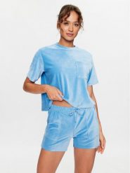 Hunkemöller Koszulka piżamowa 203212 Niebieski Comfortable Fit. Niebieskie koszule nocne damskie Hunkemöller, bez wzorów, z syntetyku, bez ramiączek. Za 69.99 zł.