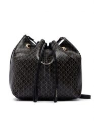Calvin Klein Torebka Emblem Aop Drawstring Bucket LV04F3785G Czarny. Czarne torebki do ręki damskie Calvin Klein, bez wzorów, ze skóry, bez dodatków. Za 489.99 zł.