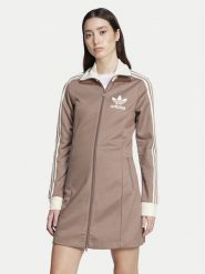 Adidas Sukienka dzianinowa adicolor 3-Stripes JC5779 Beżowy Regular Fit. Brązowe sukienki damskie Adidas, s, bez wzorów, z dzianiny, bez kołnierzyka, bez ramiączek. Za 229.99 zł.