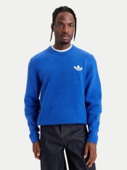 Adidas Sweter Trefoil Essentials Fully Knit Sweatshirt KS4890 Niebieski Regular Fit. Niebieskie swetry męskie Adidas, m, bez wzorów, z syntetyku, bez kołnierzyka, bez ramiączek. Za 299.99 zł.