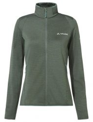 Kurtki damskie Scopi Fleece Jacket II. Zielone kurtki sportowe damskie Vaude, na zimę, s, bez wzorów, z hardshellu, bez ramiączek, bez kaptura, trekkingowe. Za 458.40 zł.