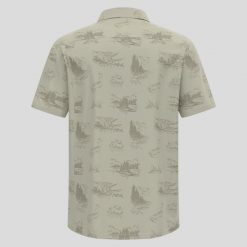 Koszula turystyczna męska Odlo Essential S/S Print Shirt S/S. Białe koszule męskie ODLO, m, bez wzorów, sportowe, bez kołnierzyka, bez ramiączek. Za 298.99 zł.