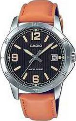 Zegarek Casio MTP-V004L Męski brązowy. Brązowe zegarki męskie Casio, bez wzorów. Za 114.19 zł.