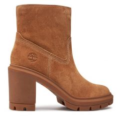 Botki Timberland. Brązowe botki damskie Timberland, bez wzorów, bez obcasa, na słupku, bez zapięcia. Za 509.99 zł.