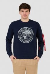 AERONAUTICA MILITARE Granatowa bluza. Niebieskie bluzy męskie Aeronautica Militare, m, bez wzorów, bez ramiączek, bez kaptura. W wyprzedaży za 519.99 zł.