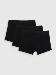 4F Bielizna bokserki (3-pack) męskie - czarne 3XL. Czarna bokserki męskie 4F, bez wzorów, z bawełny. Za 99.99 zł.