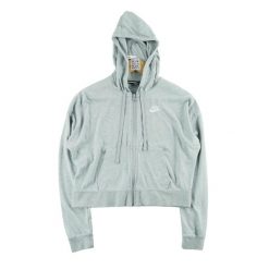 Damska bluza rozpinana na suwak szara. Szare bluzy damskie Nike, l, bez wzorów, eleganckie, bez ramiączek, bez kaptura. Za 119.24 zł.