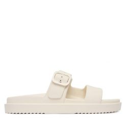 Klapki Tommy Hilfiger. Białe klapki damskie Tommy Hilfiger, bez wzorów, bez obcasa, bez zapięcia. Za 209.99 zł.