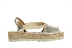 Sandały Toni Pons Estel-Sw Plati Platinum 204011, Złoty, Skóra naturalna - 38. Żółte sandały damskie TONI PONS, bez wzorów, z bawełny, bez obcasa, bez zapięcia. W wyprzedaży za 260.10 zł.