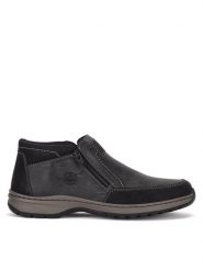 Rieker Botki 03352-45 Czarny. Czarne botki męskie Rieker, bez wzorów, z tworzywa sztucznego, bez obcasa, bez zapięcia. Za 359.99 zł.