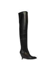 PINKO Kozaki Gwen 07 SD0647E028 Czarny. Czarne kozaki damskie Pinko, bez wzorów, ze skóry, bez obcasa, na koturnie, bez zapięcia. Za 1,699.00 zł.