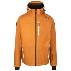 Męska Kurtka Narciarska Graham DLX. Brązowe kurtki sportowe męskie Trespass, na zimę, m, bez wzorów, z materiału, z kapturem, narciarskie. Za 559.99 zł.