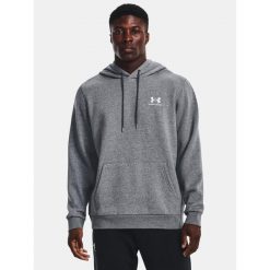 Bluza fitness męska UNDER ARMOUR Icon Fleece Hoodie z kapturem. Szare bluzy męskie Under Armour, m, bez wzorów, sportowe, bez ramiączek, z kapturem. Za 269.99 zł.