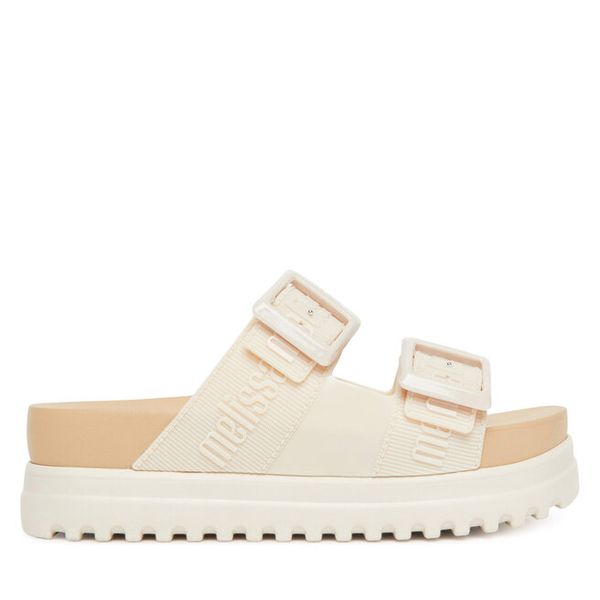 Klapki Melissa. Brązowe klapki damskie Melissa, bez wzorów, bez obcasa, bez zapięcia. Za 229.99 zł.