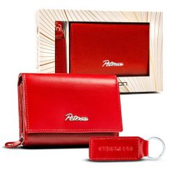 Zestaw prezentowy Peterson PTN SET-D-02-KCS czerwony. Czerwone portfele damskie Peterson, ze skóry. Za 87.99 zł.