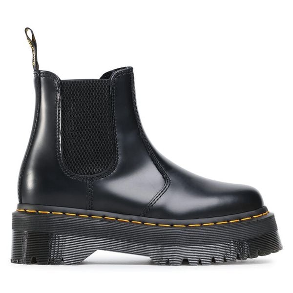 Sztyblety Dr. Martens. Czarne botki damskie Dr. Martens, bez wzorów, bez obcasa, na płaskiej podeszwie, bez zapięcia. Za 859.99 zł.