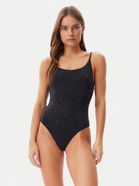 Guess Strój kąpielowy E5GJ14 MC040 Czarny Regular Fit. Czarne stroje kąpielowe damskie Guess, xs, z aplikacjami, z syntetyku. Za 259.99 zł.