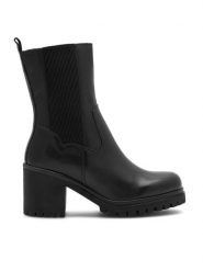 Lasocki Botki WI16-GATA-02 Czarny. Czarne botki damskie Lasocki, bez wzorów, z materiału, bez obcasa, na słupku, bez zapięcia. Za 299.99 zł.