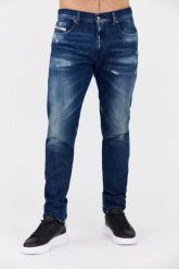 DIESEL Niebieskie jeansy męskie 2019 D-STRUKT. Niebieskie jeansy męskie Diesel, z bawełny. W wyprzedaży za 419.99 zł.