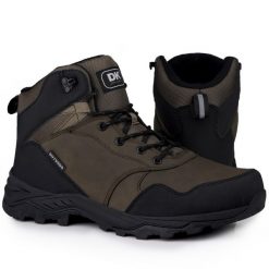 Buty męskie zimowe trekking wysokie DK DIABLO SOFTSHELL. Czarne buty sportowe męskie DK, na zimę, bez wzorów, z softshellu, bez obcasa, bez zapięcia. Za 179.00 zł.