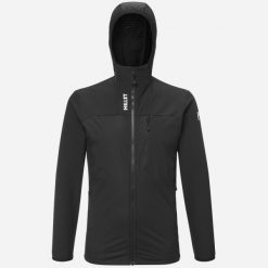 Kurtka hybrydowa męska Millet Seneca Hybrid Hoodie Softshell. Czarne kurtki męskie Millet, l, bez wzorów, z materiału, bez kaptura. Za 1,059.00 zł.