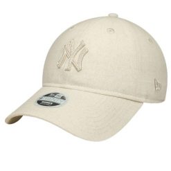 Czapka z daszkiem damska 9TWENTY Midi Linen New York Yankees Cap. Brązowe czapki damskie New Era, bez wzorów, z bawełny, sportowe. Za 129.99 zł.