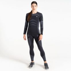 Damska bielizna termiczna turystyczna legginsy In The Zone. Czarna legginsy damskie Dare 2B, bez wzorów, z materiału. Za 64.60 zł.