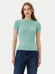 Polo Ralph Lauren Sweter 211895379018 Zielony Slim Fit. Zielone swetry nierozpinane damskie Polo Ralph Lauren, xs, bez wzorów, z bawełny, bez kołnierzyka, bez ramiączek. Za 419.99 zł.