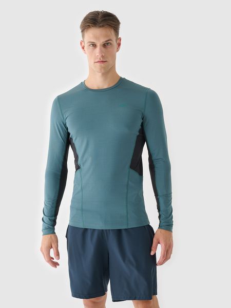 4F Longsleeve do biegania szybkoschnący męski - zielony 3XL. Zielone koszulki sportowe męskie 4F, m, bez wzorów, z dzianiny, bez ramiączek, do biegania. W wyprzedaży za 59.99 zł.