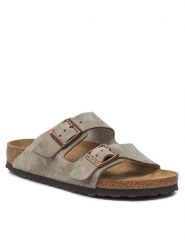 Birkenstock Klapki Arizona Bs 51463 Szary. Szare klapki damskie Birkenstock, bez wzorów, ze skóry, bez obcasa, bez zapięcia. Za 539.99 zł.