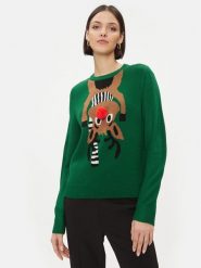 ONLY Sweter 15302956 Zielony Regular Fit. Zielone swetry nierozpinane damskie ONLY, l, bez wzorów, z syntetyku, bez kołnierzyka, bez ramiączek. Za 129.99 zł.