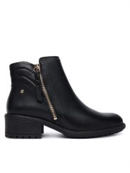 Pikolinos Botki Medina W0D-8581 Czarny. Czarne botki damskie Pikolinos, bez wzorów, ze skóry, bez obcasa, na słupku, bez zapięcia. Za 759.99 zł.