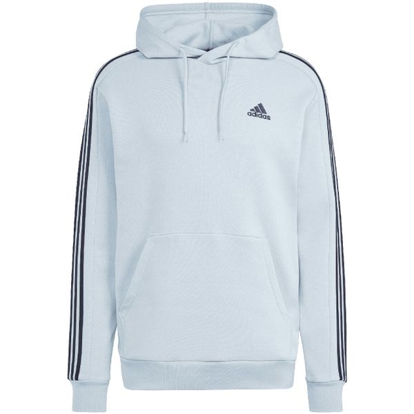 Bluza męska adidas Essentials Fleece 3-Stripes Hoodie. Niebieskie bluzy sportowe męskie Adidas, m, bez wzorów, z materiału, z kapturem, do biegania. Za 222.00 zł.