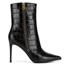 Botki Eva Minge. Czarne botki damskie Eva Minge, bez wzorów, bez obcasa, na szpilce, bez zapięcia. Za 529.99 zł.