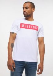 MUSTANG STYLE ALEX C LOGO TEE MĘSKI T-SHIRT KOSZULKA LOGO NADRUK GENERAL WHITE 1013223 2045. Białe t-shirty męskie Mustang, m, bez wzorów, z bawełny, bez kołnierzyka, bez ramiączek. Za 99.99 zł.