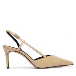 Szpilki Aldo. Brązowe szpilki damskie Aldo, bez wzorów, bez obcasa, na szpilce, bez zapięcia. Za 359.99 zł.