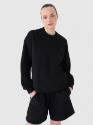 4F Bluza dresowa nierozpinana bez kaptura uniseks - czarna XS. Czarne bluzy damskie 4F, xs, bez wzorów, z bawełny, klasyczne, bez ramiączek, bez kaptura. W wyprzedaży za 69.99 zł.