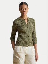 LAUREN RALPH LAUREN Kardigan Cable 200P14040500 Zielony Regular Fit. Zielone kardigany damskie Lauren Ralph Lauren, xs, bez wzorów, z wiskozy, bez kołnierzyka. Za 949.99 zł.