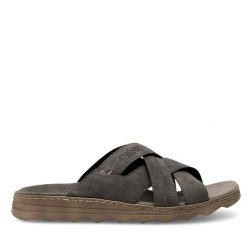 Klapki Rieker. Szare klapki męskie Rieker, bez wzorów, bez zapięcia. Za 219.99 zł.