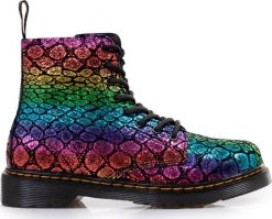 Dr Martens Dr. Martens Pascal J Black/Rainbow Croc Metallic Suede 26027001. Czarne obuwie sportowe damskie Dr. Martens, bez wzorów, bez zapięcia. Za 240.00 zł.